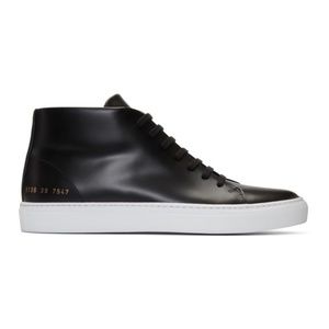 Black Achilles Leather Mid-Top Common Projects